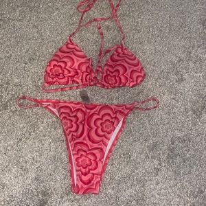 Shein Pink Bathing Suit Set